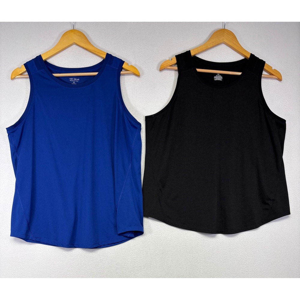 Athletic Activewear Tek Gear Womens XL Black Mesh Back Workout Tank Top Lot
